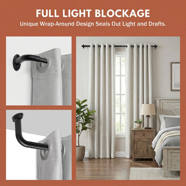 Utopia Alley D22XX 5/8" Diameter Adjustable Heavy-Duty Decorative Curtain Rod with Ornate Endcaps for Indoor Outdoor Use, Fits Living Room, Bedroom, Kitchen & Patio