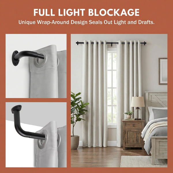 Utopia Alley D22XX 5/8" Diameter Adjustable Heavy-Duty Decorative Curtain Rod with Ornate Endcaps for Indoor Outdoor Use, Fits Living Room, Bedroom, Kitchen & Patio