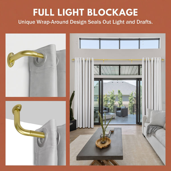 Utopia Alley D22XX 5/8" Diameter Adjustable Heavy-Duty Decorative Curtain Rod with Ornate Endcaps for Indoor Outdoor Use, Fits Living Room, Bedroom, Kitchen & Patio