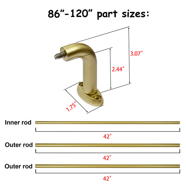 Utopia Alley D22XX 5/8" Diameter Adjustable Heavy-Duty Decorative Curtain Rod with Ornate Endcaps for Indoor Outdoor Use, Fits Living Room, Bedroom, Kitchen & Patio