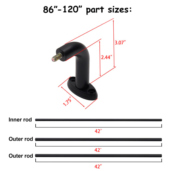 Utopia Alley D22XX 5/8" Diameter Adjustable Heavy-Duty Decorative Curtain Rod with Ornate Endcaps for Indoor Outdoor Use, Fits Living Room, Bedroom, Kitchen & Patio