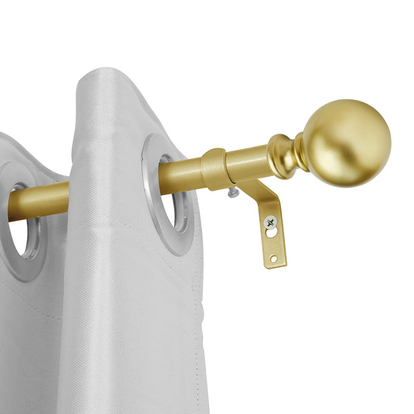 Utopia Alley D34XX Curtain Rod with Round Finials, Adjustable Length 48-86"