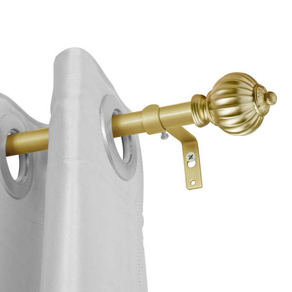 Utopia Alley D44XX Curtain Rod with Decorative Round Finials, 48-86"