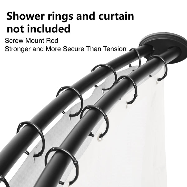 Utopia Alley DCR2XX Rustproof Wall Mounted Aluminum Double Curved Shower Curtain Rod, Screw Mount Rod, Stronger and More Secure Than Tension, Adjustable Double Shower Rod from 45" to 72", Expandable