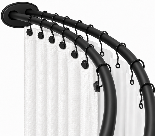 Utopia Alley DCR2XX Signature Aluminum Series Double Curved Shower Curtain Rod, Adjustable 45-72 Inch, Rustproof Aluminum, Dual Rod Design, Separates Curtain & Liner, Adds 8 Inches More Space