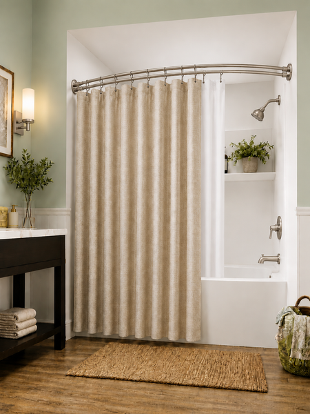 Utopia Alley DCR2XX Signature Aluminum Series Double Curved Shower Curtain Rod, Adjustable 45-72 Inch, Rustproof Aluminum, Dual Rod Design, Separates Curtain & Liner, Adds 8 Inches More Space