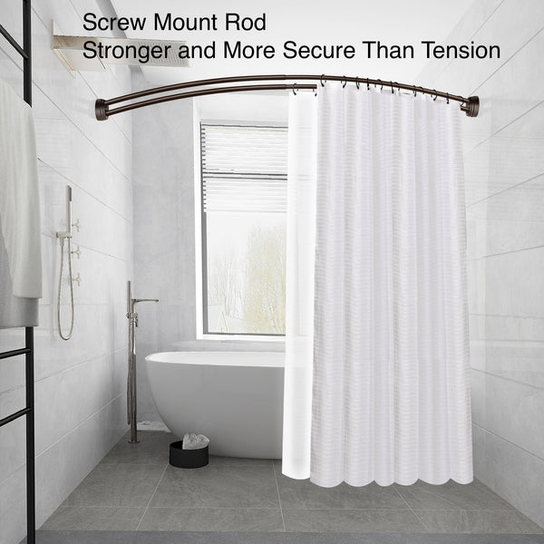 Utopia Alley DCR2XX Rustproof Wall Mounted Aluminum Double Curved Shower Curtain Rod, Screw Mount Rod, Stronger and More Secure Than Tension, Adjustable Double Shower Rod from 45" to 72", Expandable