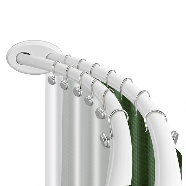 Utopia Alley DCR2XX Rustproof Wall Mounted Aluminum Double Curved Shower Curtain Rod, Screw Mount Rod, Stronger and More Secure Than Tension, Adjustable Double Shower Rod from 45" to 72", Expandable