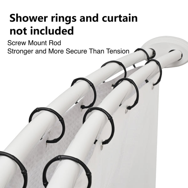 Utopia Alley DCR2XX Rustproof Wall Mounted Aluminum Double Curved Shower Curtain Rod, Screw Mount Rod, Stronger and More Secure Than Tension, Adjustable Double Shower Rod from 45" to 72", Expandable