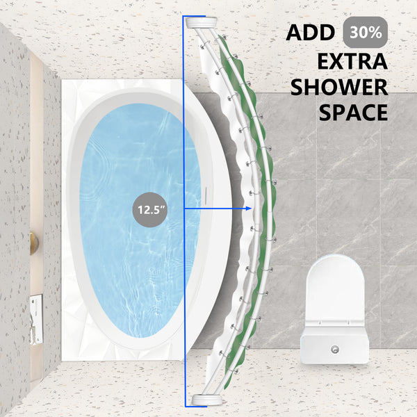 Utopia Alley DCR2XX Rustproof Wall Mounted Aluminum Double Curved Shower Curtain Rod, Screw Mount Rod, Stronger and More Secure Than Tension, Adjustable Double Shower Rod from 45" to 72", Expandable