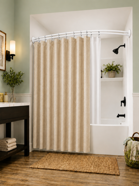 Utopia Alley DCR2XX Signature Aluminum Series Double Curved Shower Curtain Rod, Adjustable 45-72 Inch, Rustproof Aluminum, Dual Rod Design, Separates Curtain & Liner, Adds 8 Inches More Space