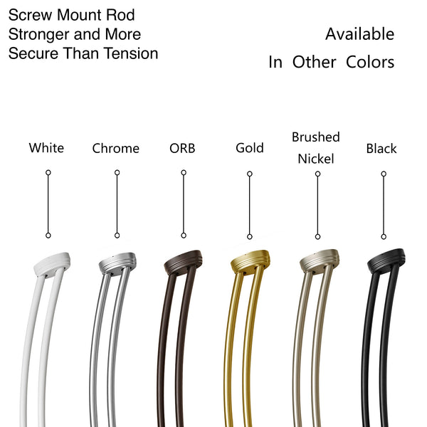 Utopia Alley DCR9XX Rustproof Wall Mounted Aluminum Double Curved Shower Curtain Rod, Screw Mount Rod, Stronger and More Secure Than Tension, Adjustable Double Shower Rod from 45" to 72", Expandable, Includes shower liner and shower hooks
