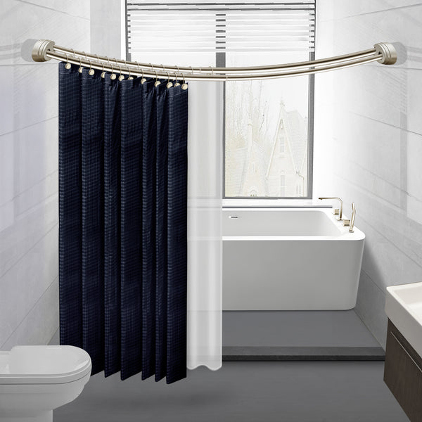 Utopia Alley DCR9XX Rustproof Wall Mounted Aluminum Double Curved Shower Curtain Rod, Screw Mount Rod, Stronger and More Secure Than Tension, Adjustable Double Shower Rod from 45" to 72", Expandable, Includes shower liner and shower hooks
