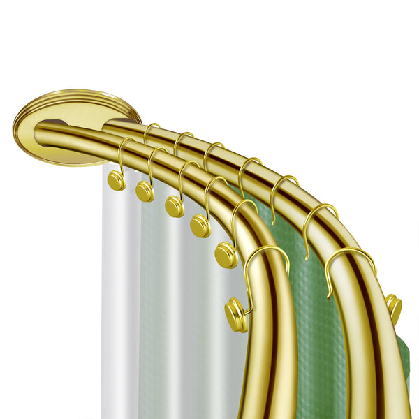 Utopia Alley DCR9XX Rustproof Wall Mounted Aluminum Double Curved Shower Curtain Rod, Screw Mount Rod, Stronger and More Secure Than Tension, Adjustable Double Shower Rod from 45" to 72", Expandable, Includes shower liner and shower hooks