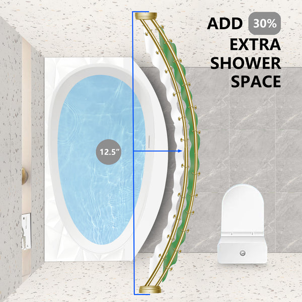 Utopia Alley DCR9XX Rustproof Wall Mounted Aluminum Double Curved Shower Curtain Rod, Screw Mount Rod, Stronger and More Secure Than Tension, Adjustable Double Shower Rod from 45" to 72", Expandable, Includes shower liner and shower hooks