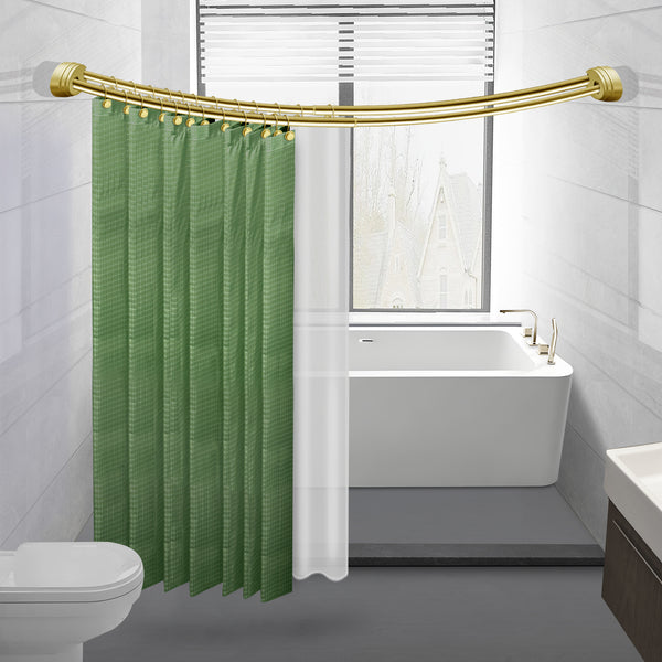 Utopia Alley DCR9XX Rustproof Wall Mounted Aluminum Double Curved Shower Curtain Rod, Screw Mount Rod, Stronger and More Secure Than Tension, Adjustable Double Shower Rod from 45" to 72", Expandable, Includes shower liner and shower hooks