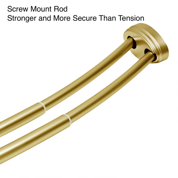 Utopia Alley DCR9XX Rustproof Wall Mounted Aluminum Double Curved Shower Curtain Rod, Screw Mount Rod, Stronger and More Secure Than Tension, Adjustable Double Shower Rod from 45" to 72", Expandable, Includes shower liner and shower hooks
