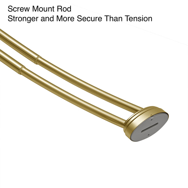 Utopia Alley DCR9XX Rustproof Wall Mounted Aluminum Double Curved Shower Curtain Rod, Screw Mount Rod, Stronger and More Secure Than Tension, Adjustable Double Shower Rod from 45" to 72", Expandable, Includes shower liner and shower hooks