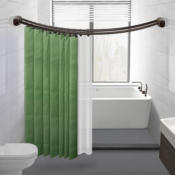 Utopia Alley DCR9XX Rustproof Wall Mounted Aluminum Double Curved Shower Curtain Rod, Screw Mount Rod, Stronger and More Secure Than Tension, Adjustable Double Shower Rod from 45" to 72", Expandable, Includes shower liner and shower hooks