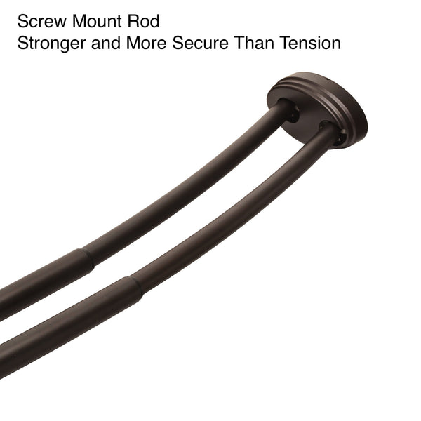 Utopia Alley DCR9XX Rustproof Wall Mounted Aluminum Double Curved Shower Curtain Rod, Screw Mount Rod, Stronger and More Secure Than Tension, Adjustable Double Shower Rod from 45" to 72", Expandable, Includes shower liner and shower hooks