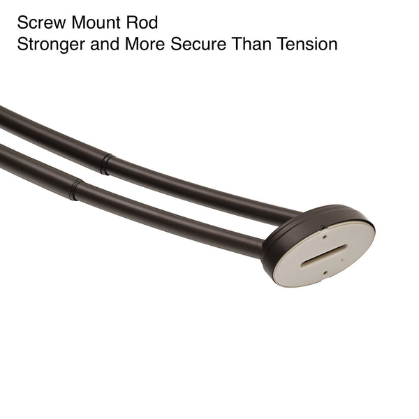 Utopia Alley DCR9XX Rustproof Wall Mounted Aluminum Double Curved Shower Curtain Rod, Screw Mount Rod, Stronger and More Secure Than Tension, Adjustable Double Shower Rod from 45" to 72", Expandable, Includes shower liner and shower hooks