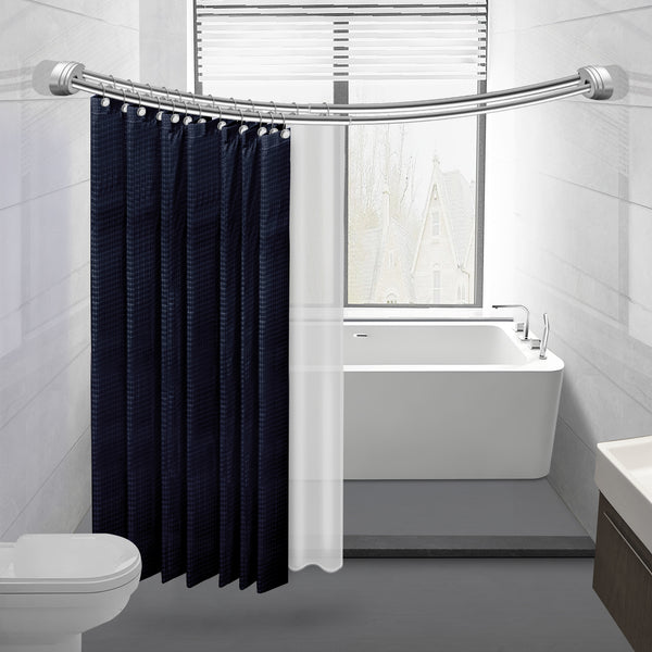 Utopia Alley DCR9XX Rustproof Wall Mounted Aluminum Double Curved Shower Curtain Rod, Screw Mount Rod, Stronger and More Secure Than Tension, Adjustable Double Shower Rod from 45" to 72", Expandable, Includes shower liner and shower hooks