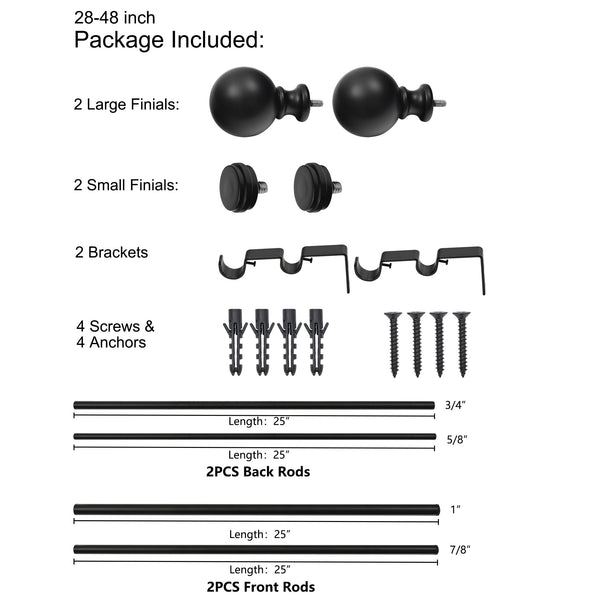 Utopia Alley DD15 double curtain rod multipack