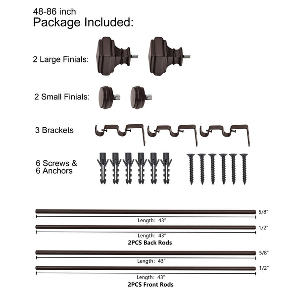 Utopia Alley DD16 double curtain rod multipack