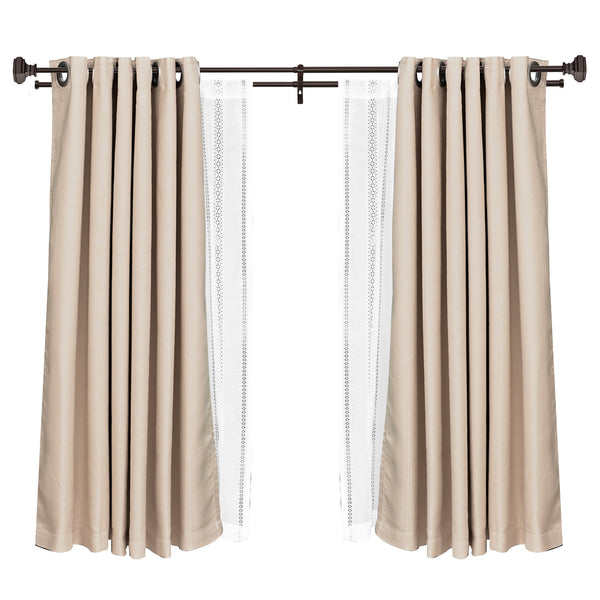 Utopia Alley DD162/4/8RB Window Treatment Telescoping Double Curtain Rod Set with Classic Cap, 5/8-Inch Diameter,  Oil Rubbed Bronze
