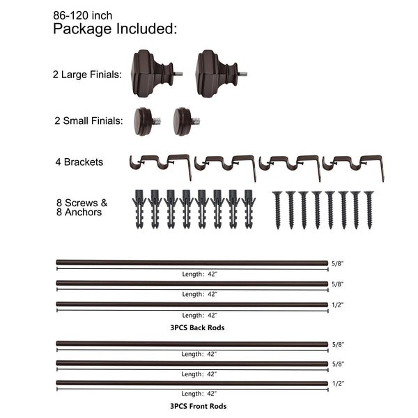 Utopia Alley DD16 double curtain rod multipack
