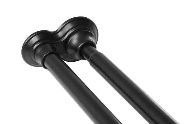 Utopia Alley DS9XX Adjustable 72-Inch Double Shower Curtain Tension Rods - Rust-Proof Aluminum with  Rubber End Cap, Easy Installation - Extendable, Ideal for Bathroom, Retractable, Wall-to-Wall - No Drilling, Includes Shower Rings and Shower Liner