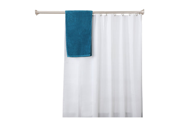 Utopia Alley DS9XX Adjustable 72-Inch Double Shower Curtain Rods - Rust-Proof Aluminum with  Rubber End Cap, Easy Installation - Extendable, Ideal for Bathroom, Retractable, Wall-to-Wall - No Drilling, Includes Shower Rings and Shower Liner
