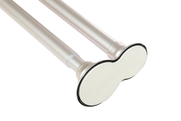 Utopia Alley DS9XX Adjustable 72-Inch Double Shower Curtain Tension Rods - Rust-Proof Aluminum with  Rubber End Cap, Easy Installation - Extendable, Ideal for Bathroom, Retractable, Wall-to-Wall - No Drilling, Includes Shower Rings and Shower Liner