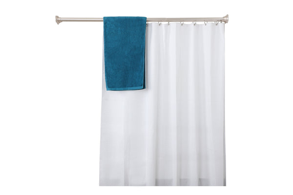 Utopia Alley DS9XX Adjustable 72-Inch Double Shower Curtain Tension Rods - Rust-Proof Aluminum with  Rubber End Cap, Easy Installation - Extendable, Ideal for Bathroom, Retractable, Wall-to-Wall - No Drilling, Includes Shower Rings and Shower Liner
