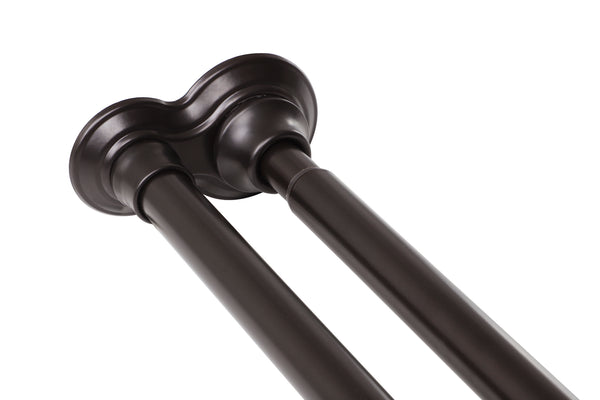 Utopia Alley DS9XX Adjustable 72-Inch Double Shower Curtain Tension Rods - Rust-Proof Aluminum with  Rubber End Cap, Easy Installation - Extendable, Ideal for Bathroom, Retractable, Wall-to-Wall - No Drilling, Includes Shower Rings and Shower Liner