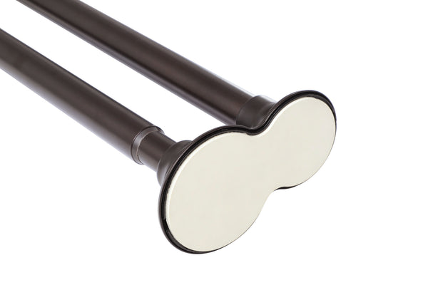 Utopia Alley DS9XX Adjustable 72-Inch Double Shower Curtain Tension Rods - Rust-Proof Aluminum with  Rubber End Cap, Easy Installation - Extendable, Ideal for Bathroom, Retractable, Wall-to-Wall - No Drilling, Includes Shower Rings and Shower Liner