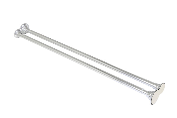 Utopia Alley DS9XX Adjustable 72-Inch Double Shower Curtain Tension Rods - Rust-Proof Aluminum with  Rubber End Cap, Easy Installation - Extendable, Ideal for Bathroom, Retractable, Wall-to-Wall - No Drilling, Includes Shower Rings and Shower Liner
