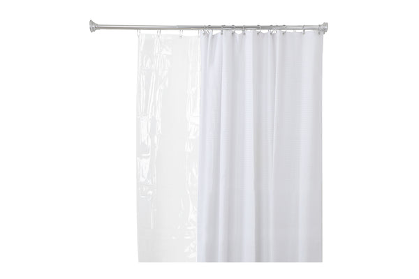 Utopia Alley DS9XX Adjustable 72-Inch Double Shower Curtain Tension Rods - Rust-Proof Aluminum with  Rubber End Cap, Easy Installation - Extendable, Ideal for Bathroom, Retractable, Wall-to-Wall - No Drilling, Includes Shower Rings and Shower Liner