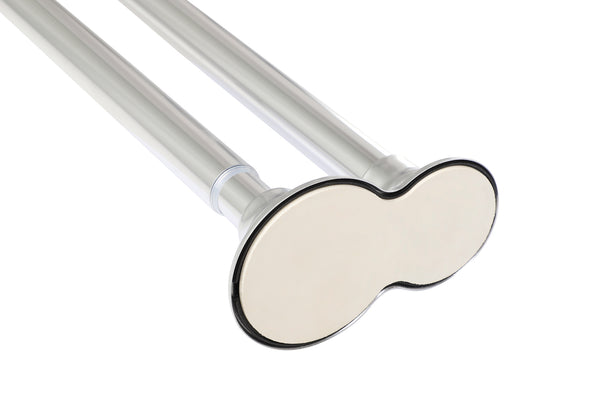 Utopia Alley DS9XX Adjustable 72-Inch Double Shower Curtain Tension Rods - Rust-Proof Aluminum with  Rubber End Cap, Easy Installation - Extendable, Ideal for Bathroom, Retractable, Wall-to-Wall - No Drilling, Includes Shower Rings and Shower Liner