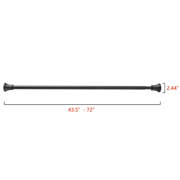 Utopia Alley F72BK/BN/GD Adjustable 72-Inch Shower Curtain Tension Rod - Rust-Proof Aluminum with Rubber End Cap, No Drill Installation - Extendable, Ideal for Bathroom, Retractable, Wall-to-Wall - Easy to Hang