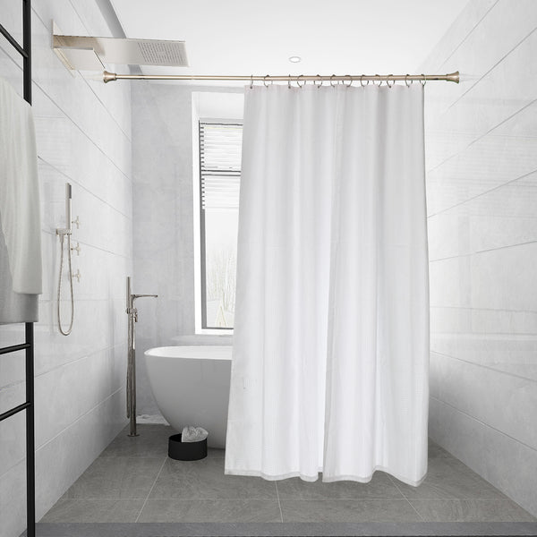 Utopia Alley F72BK/BN/GD Adjustable 72-Inch Shower Curtain Tension Rod - Rust-Proof Aluminum with Rubber End Cap, No Drill Installation - Extendable, Ideal for Bathroom, Retractable, Wall-to-Wall - Easy to Hang