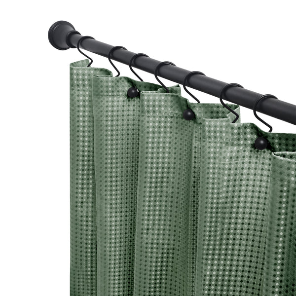 Utopia Alley FH72XX Adjustable 72-Inch Shower Curtain Tension Rod - Rust-Proof Aluminum with Rubber End Cap, No Drill Installation - Extendable, Ideal for Bathroom, Retractable, Wall-to-Wall - Easy to Hang, Included PEVA Shower liner and shower hooks