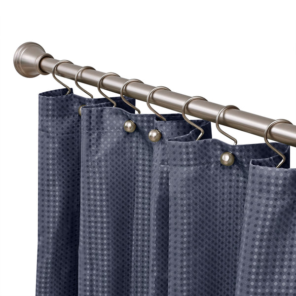 Utopia Alley FH72XX Adjustable 72-Inch Shower Curtain Tension Rod - Rust-Proof Aluminum with Rubber End Cap, No Drill Installation - Extendable, Ideal for Bathroom, Retractable, Wall-to-Wall - Easy to Hang, Included PEVA Shower liner and shower hooks