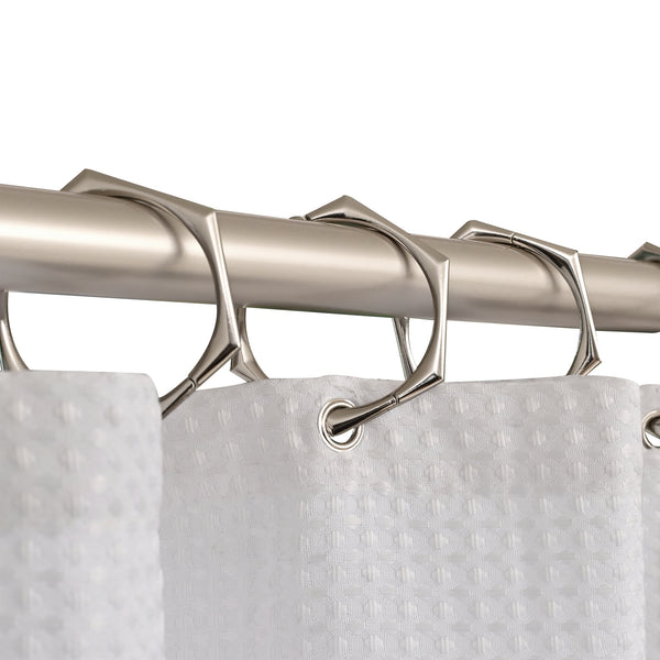 Utopia Alley FH72XX Adjustable 72-Inch Shower Curtain Tension Rod - Rust-Proof Aluminum with Rubber End Cap, No Drill Installation - Extendable, Ideal for Bathroom, Retractable, Wall-to-Wall - Easy to Hang, Included PEVA Shower liner and shower hooks