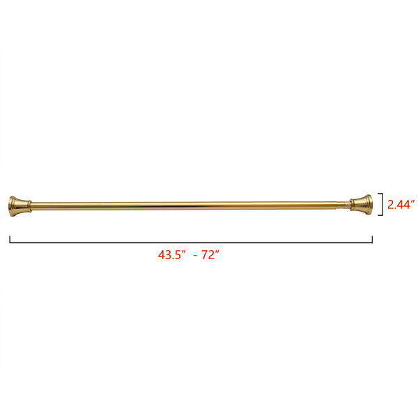 Utopia Alley FH72XX Adjustable 72-Inch Shower Curtain Tension Rod - Rust-Proof Aluminum with Rubber End Cap, No Drill Installation - Extendable, Ideal for Bathroom, Retractable, Wall-to-Wall - Easy to Hang, Included PEVA Shower liner and shower hooks