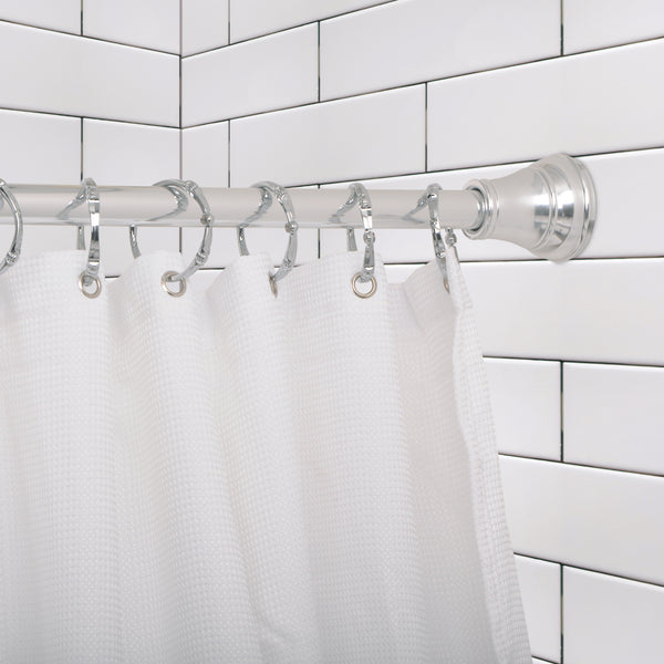 Utopia Alley FH72XX Adjustable 72-Inch Shower Curtain Tension Rod - Rust-Proof Aluminum with Rubber End Cap, No Drill Installation - Extendable, Ideal for Bathroom, Retractable, Wall-to-Wall - Easy to Hang, Included PEVA Shower liner and shower hooks