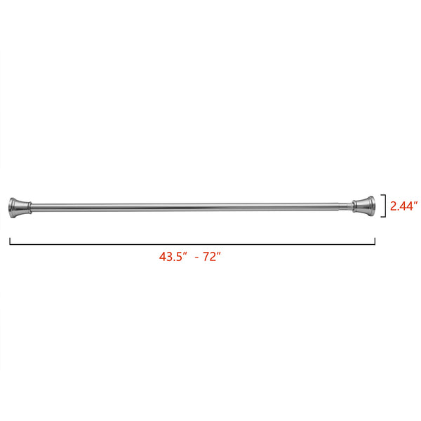 Utopia Alley FH72XX Adjustable 72-Inch Shower Curtain Tension Rod - Rust-Proof Aluminum with Rubber End Cap, No Drill Installation - Extendable, Ideal for Bathroom, Retractable, Wall-to-Wall - Easy to Hang, Included PEVA Shower liner and shower hooks