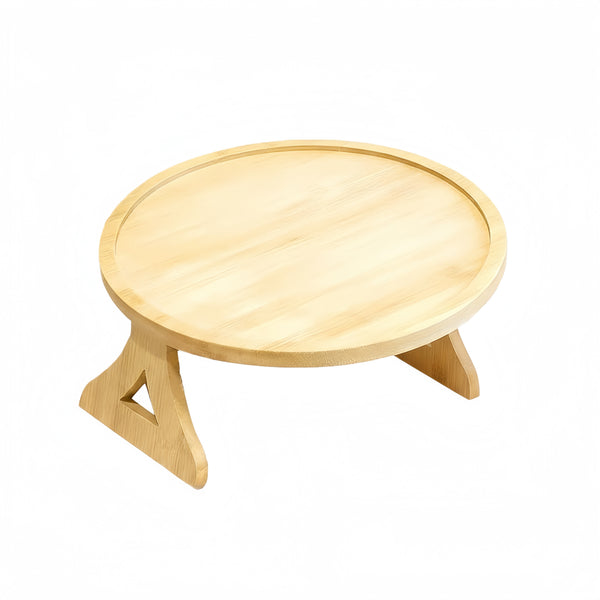 Utopia Alley FT01NT 11" Bamboo Couch Arm Tray Table, Foldable Sofa Side Tray for Drinks, Snacks, Phone & Remote, Non-Slip Space-Saving Home Essential