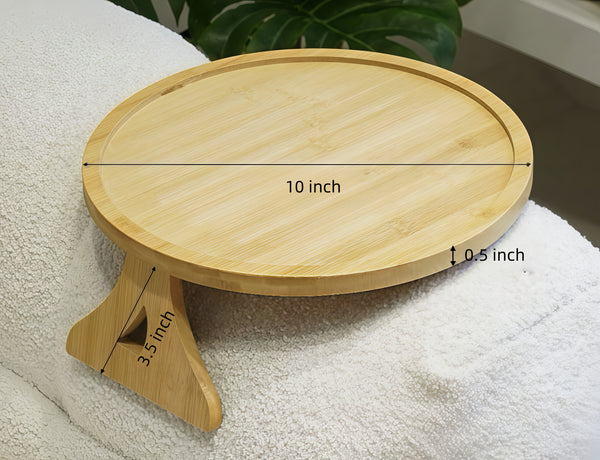 Utopia Alley FT01NT 11" Bamboo Couch Arm Tray Table, Foldable Sofa Side Tray for Drinks, Snacks, Phone & Remote, Non-Slip Space-Saving Home Essential