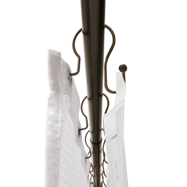 Utopia Alley HK20XX Shower Hooks - Double Shower Curtain Rings for Bathroom - Rust Resistant Shower Curtain Hooks for Shower Curtain or Liner - Shower Curtain Rings with Crystal Design - Set of 12